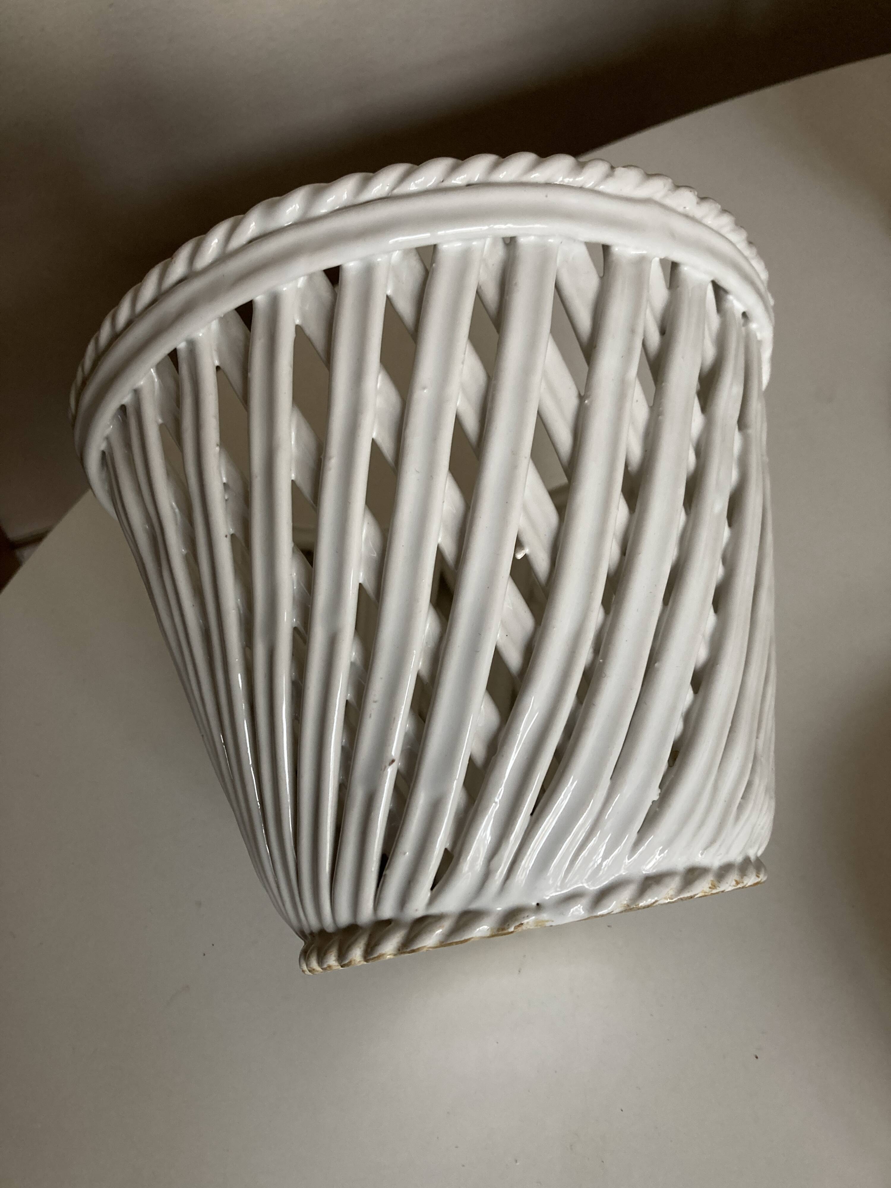 XXL woven ceramic pot cover by Bassano 1960 numbered Italian work