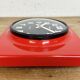 Vintage red bakelite wall clock from prim, 1970s