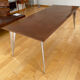 Vintage dining table by Aleph model M-series long by Philippe Starck 1987 African mahogany top