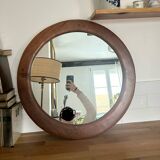 Round wooden mirror