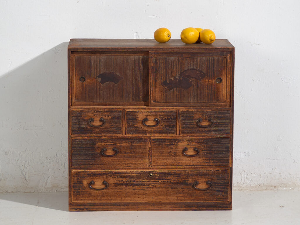 Old sliding door chest of drawers – Taishō / Shōwa period (c. 1920-1945) #92