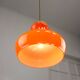Suspension italienne vintage en verre orange et laiton