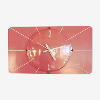 Horloge vintage pendule murale "Jaz Electrique Rose"