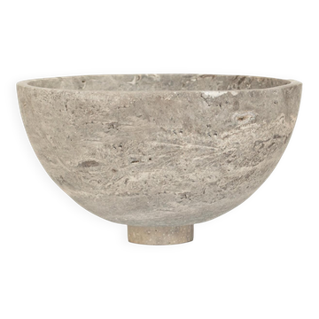 Silver travertine fruit bowl, centrepiece.