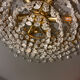 Vintage style Palwa basket chandelier – Gold-plated steel, crystal and heart in