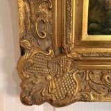 Oil Painting Panel HSP EDWARD WEBB Hunting Dog Forest