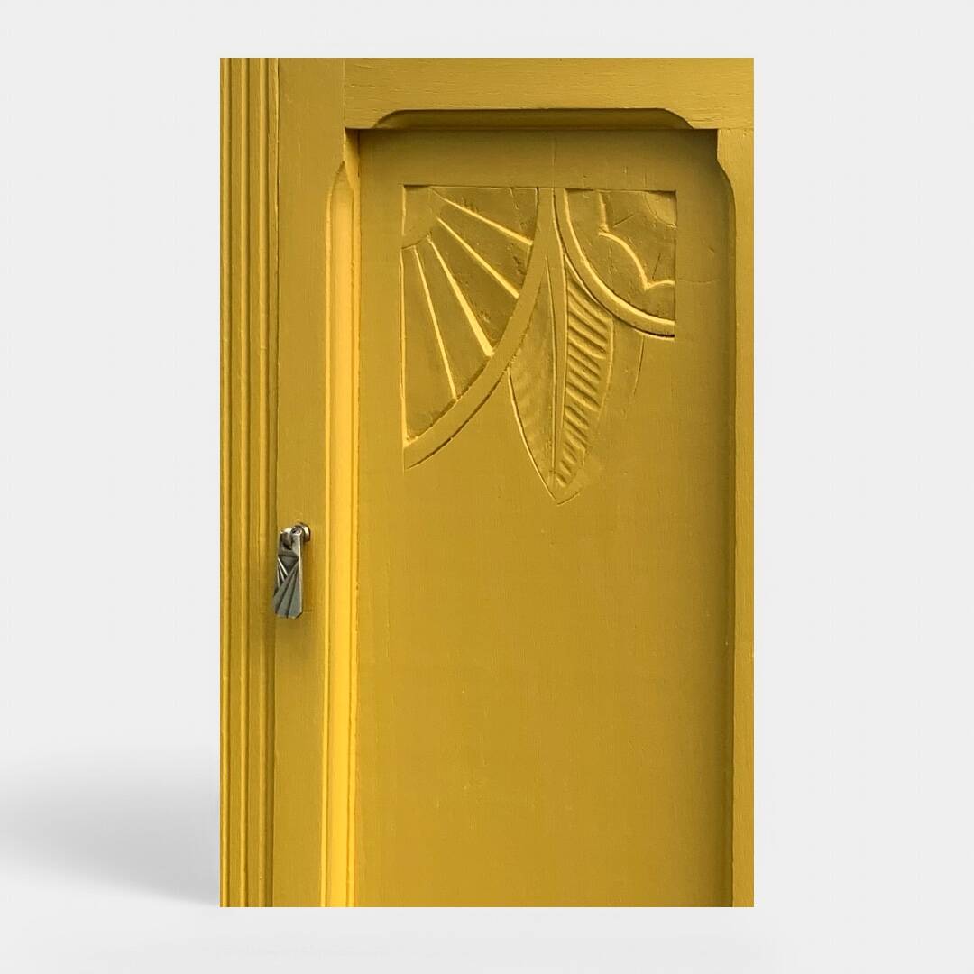 Parisian art deco buffet in yellow ochre
