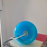 Vintage lamp Ikea Lykta turquoise blue, 90s glass