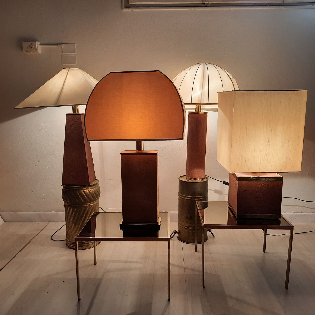 Four table lamps