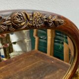 Miroir en bois et plâtre, décor fleuri, Art Déco