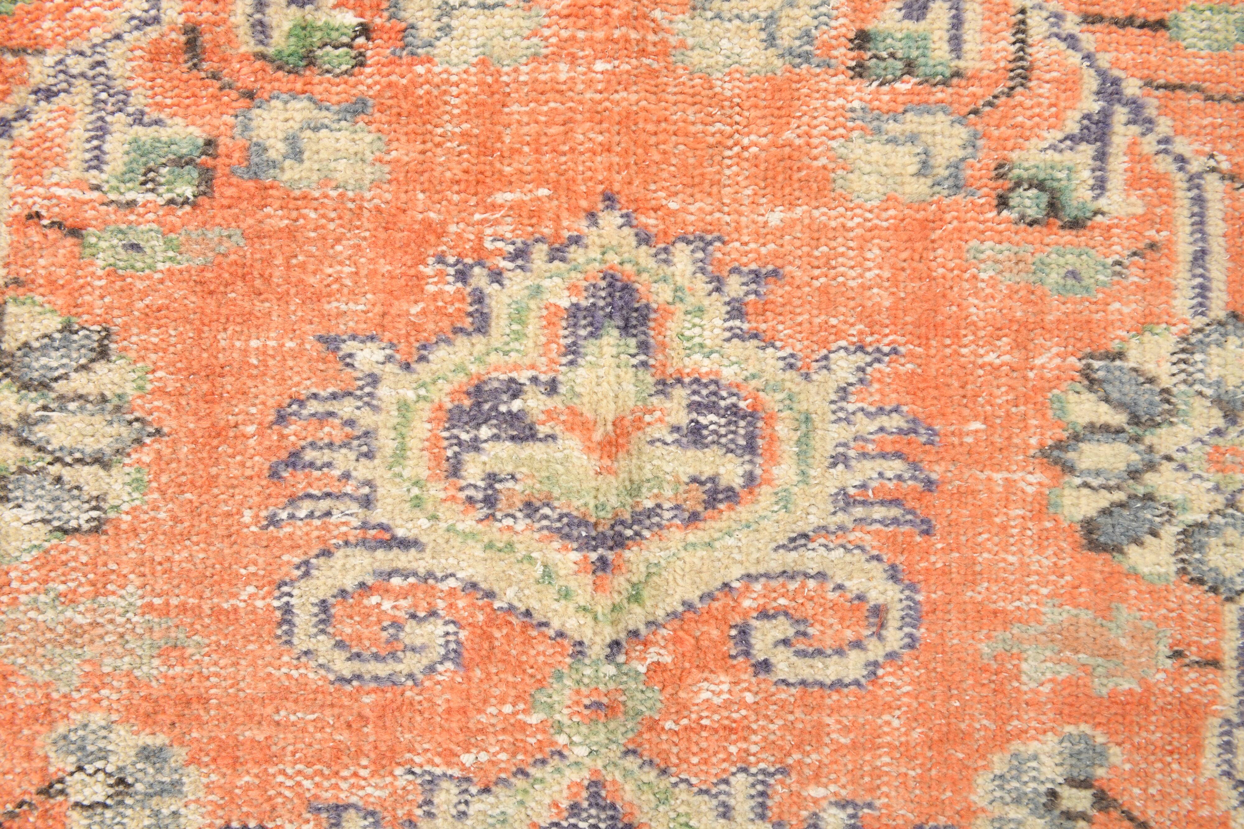 6x10 Faded Orange Classic Pattern Vintage Rug, 177x312 Cm