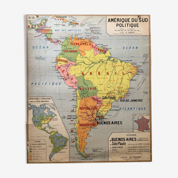 School map n°16 and 16 bis - Political South America