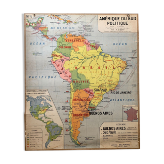 School map n°16 and 16 bis - Political South America