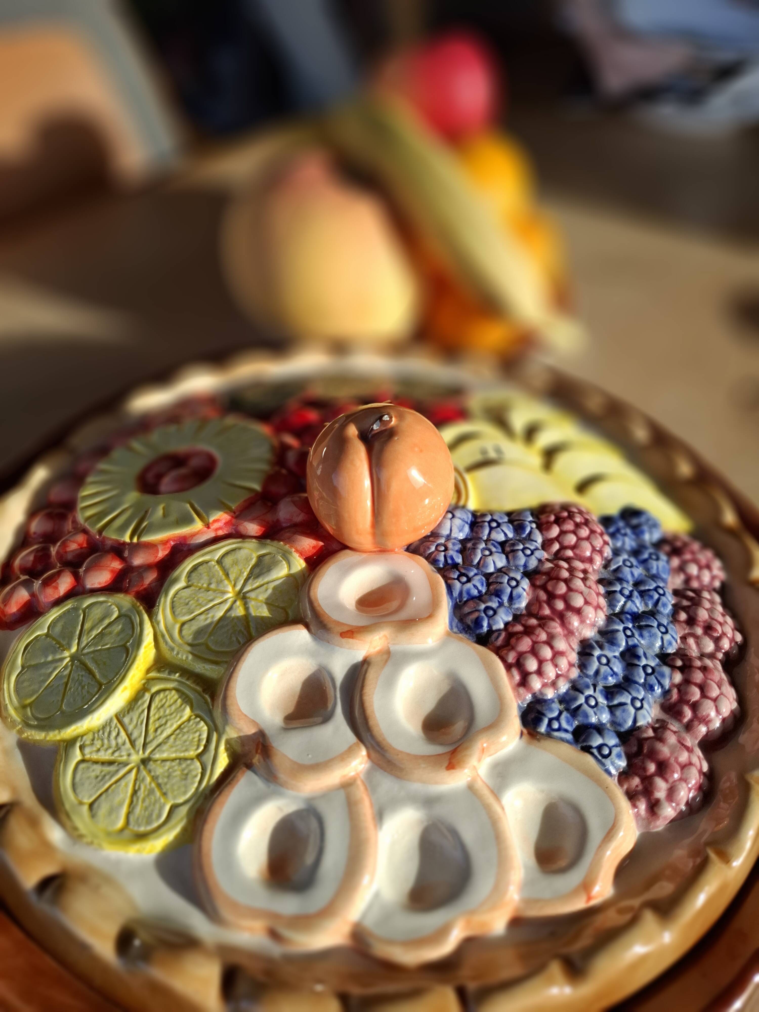 Silea pie dish in earthenware - Multi-fruit patterns