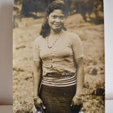 ANONYMOUS SILVER PHOTO SEPIA WOMAN INDONESIA CIRCA 1970
