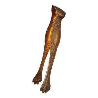 Antique sugar tongs with a system - Lion claws and Louis XV bow decoration.