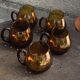 Set of 5 mugs, cups, glasses with handles, cocktail glasses, vintage glass