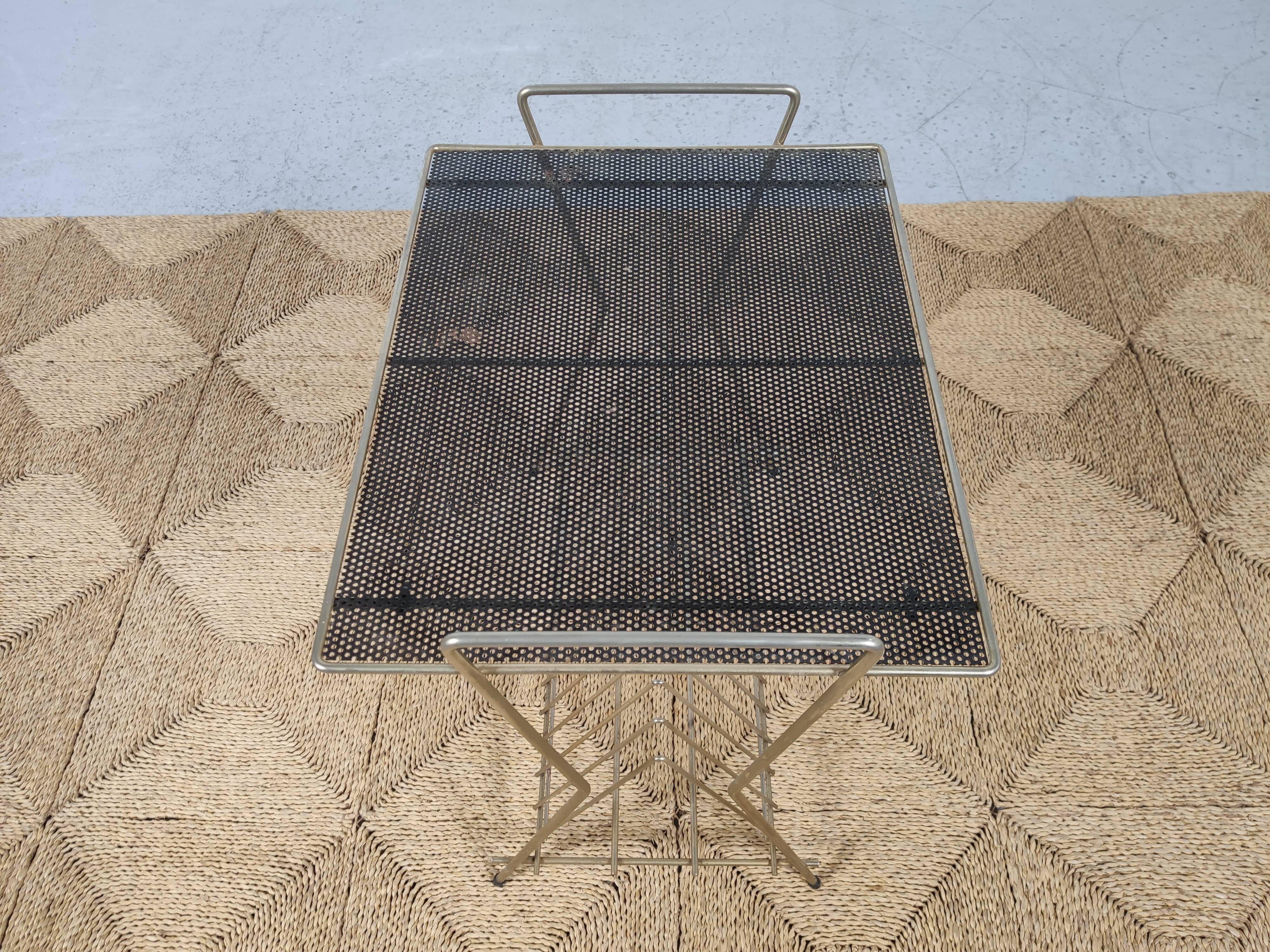 table door Brass vinyl and perforated sheet metal , 60s