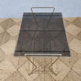 table door Brass vinyl and perforated sheet metal , 60s