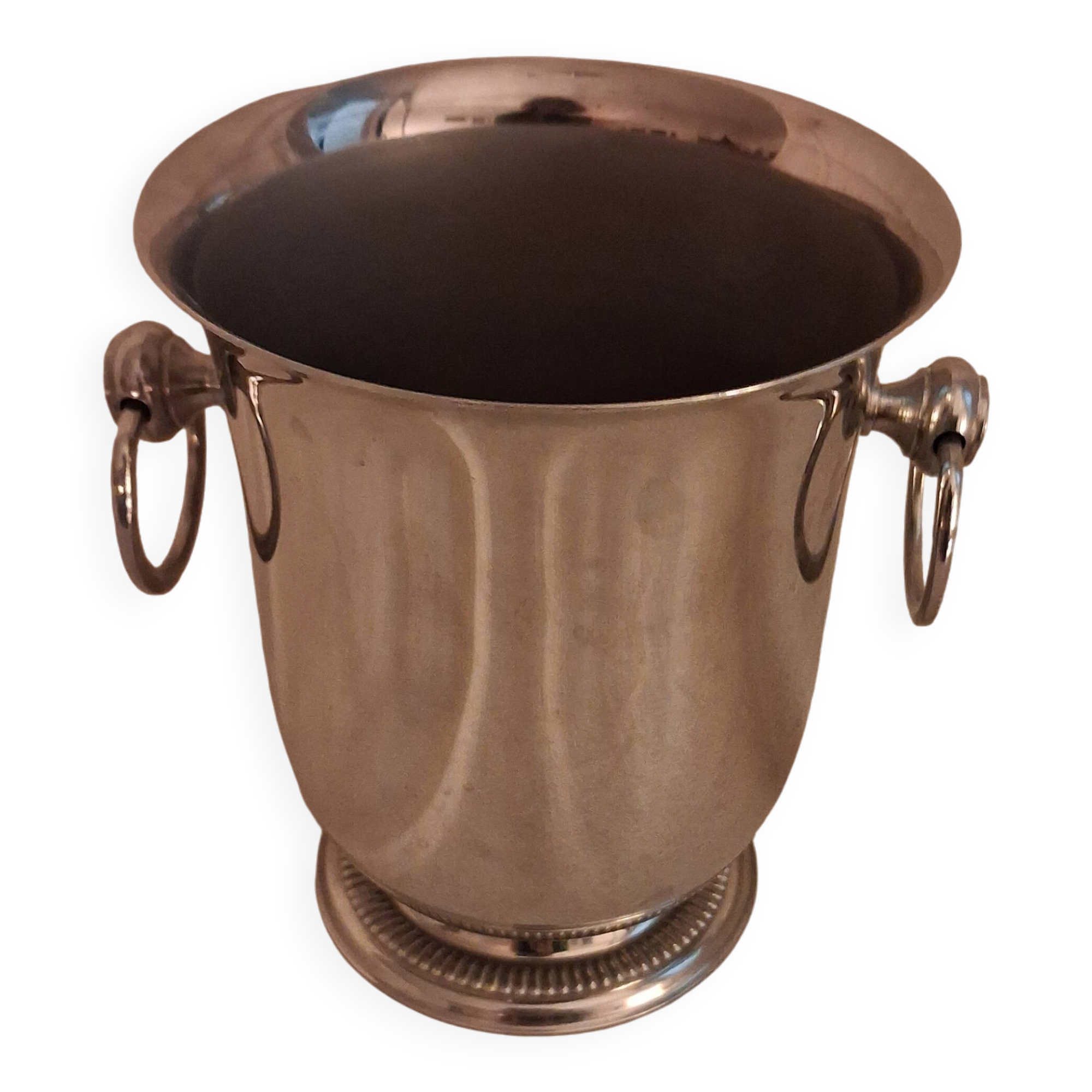 Small "refreshment" or ice bucket, in stainless steel, silversmith Jean Couzon.