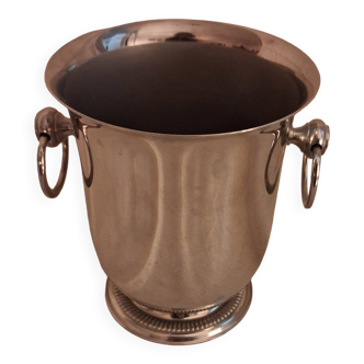 Small "refreshment" or ice bucket, in stainless steel, silversmith Jean Couzon.