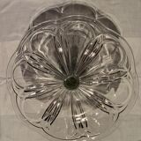 Pie dish and bubbled glass cakes on foot in excellent condition