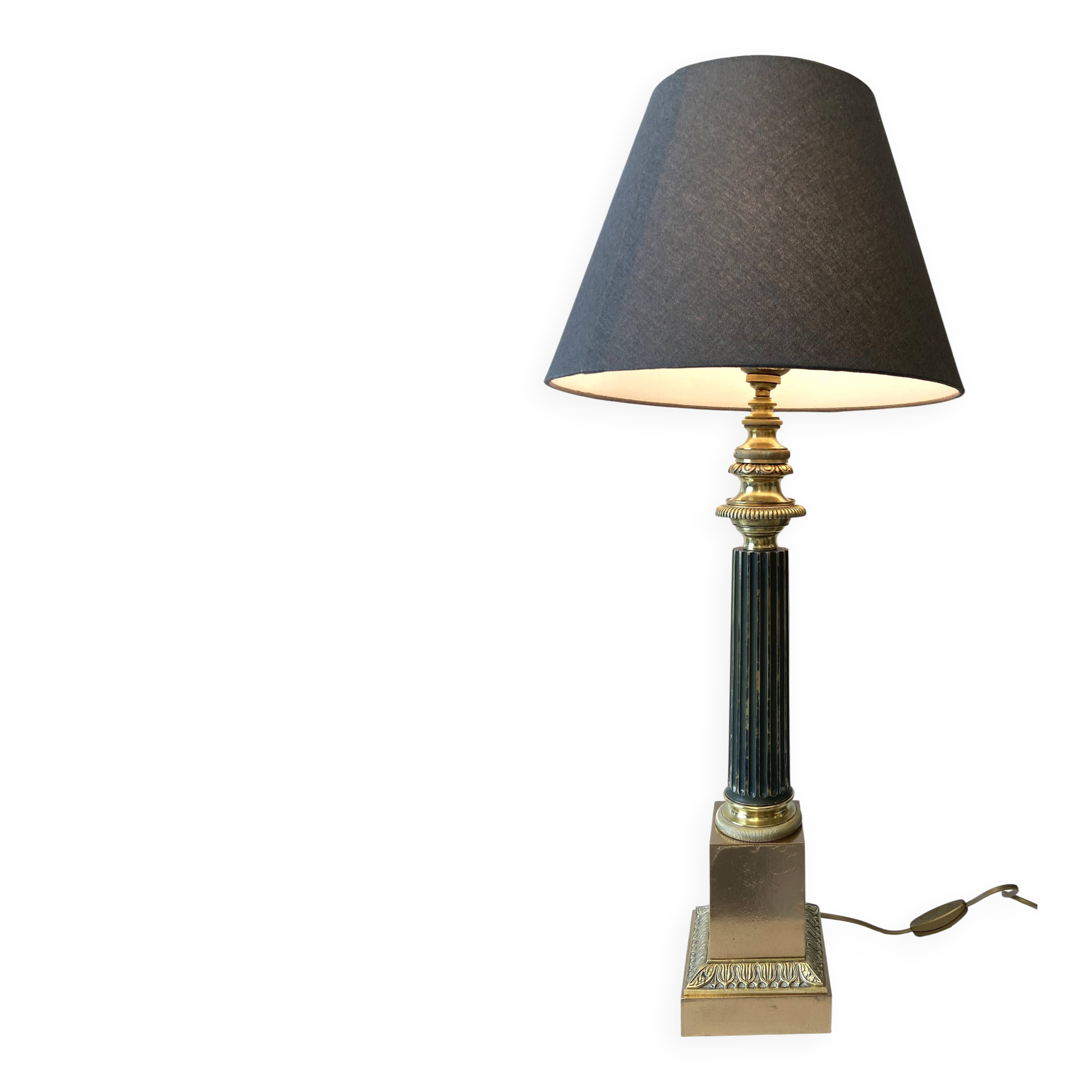 Large CARCEL Lamp in Gilded Bronze & Brass, Early 1800s Empire France