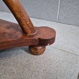 Art Nouveau side table in elm burl