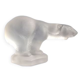 Frosted Glass Bear Paperweight