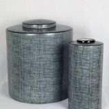 Black and grey porcelain vase by François Bernard