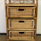 Vintage rattan chest of drawers