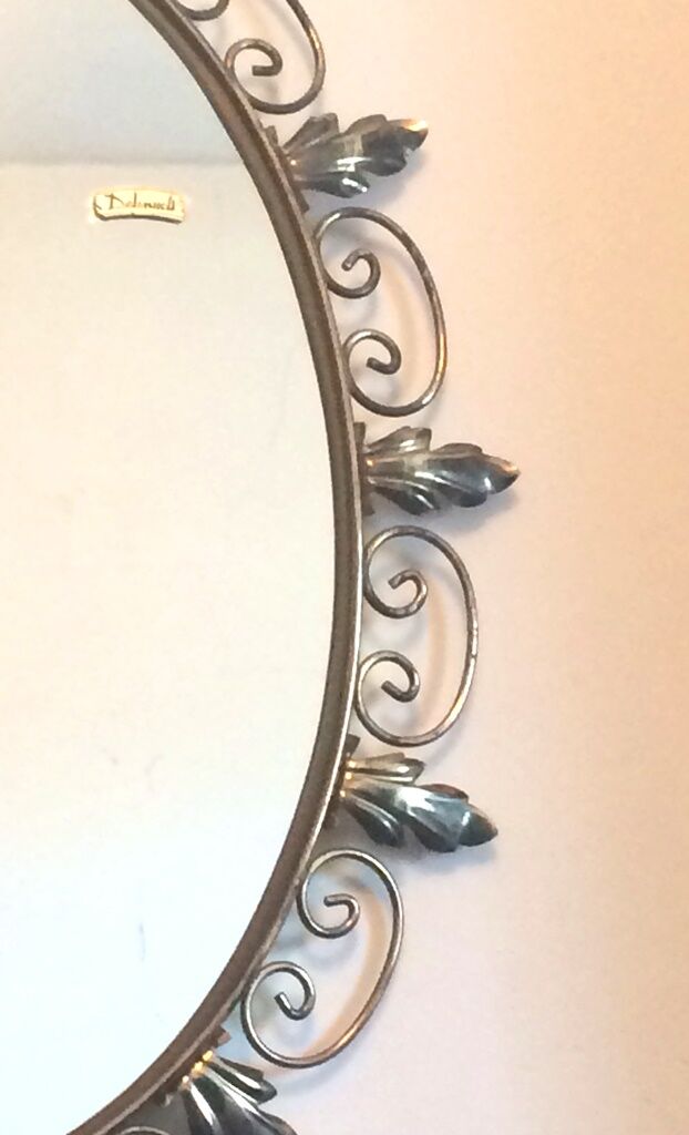 Deknudt 60s gold brass oval mirror- 65x50cm