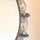 Deknudt 60s gold brass oval mirror- 65x50cm