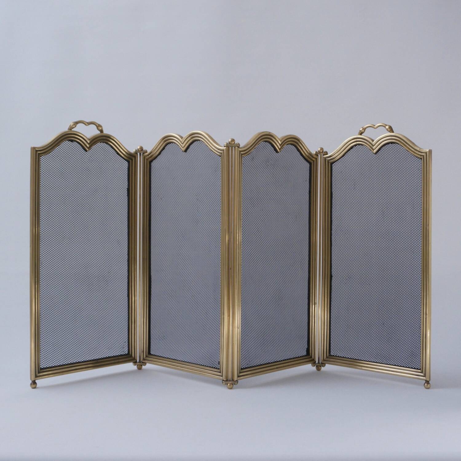 Italian folding gilt bronze fire screen, 1940s
