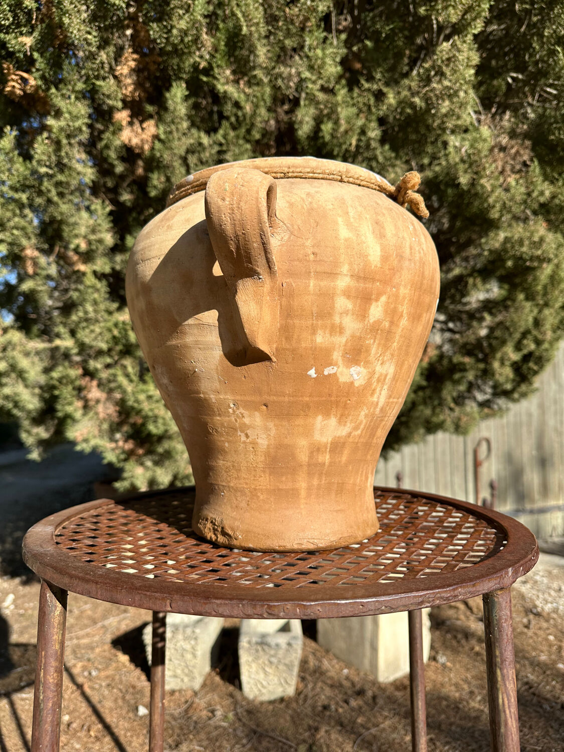 Ancient terracotta pottery jar from the 19th century