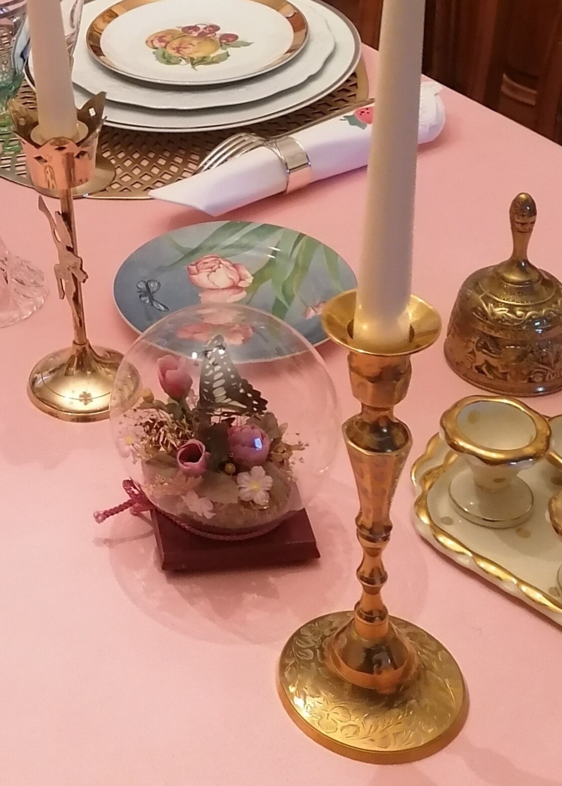 Pair of brass candle holders year 40