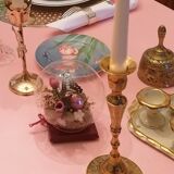 Pair of brass candle holders year 40