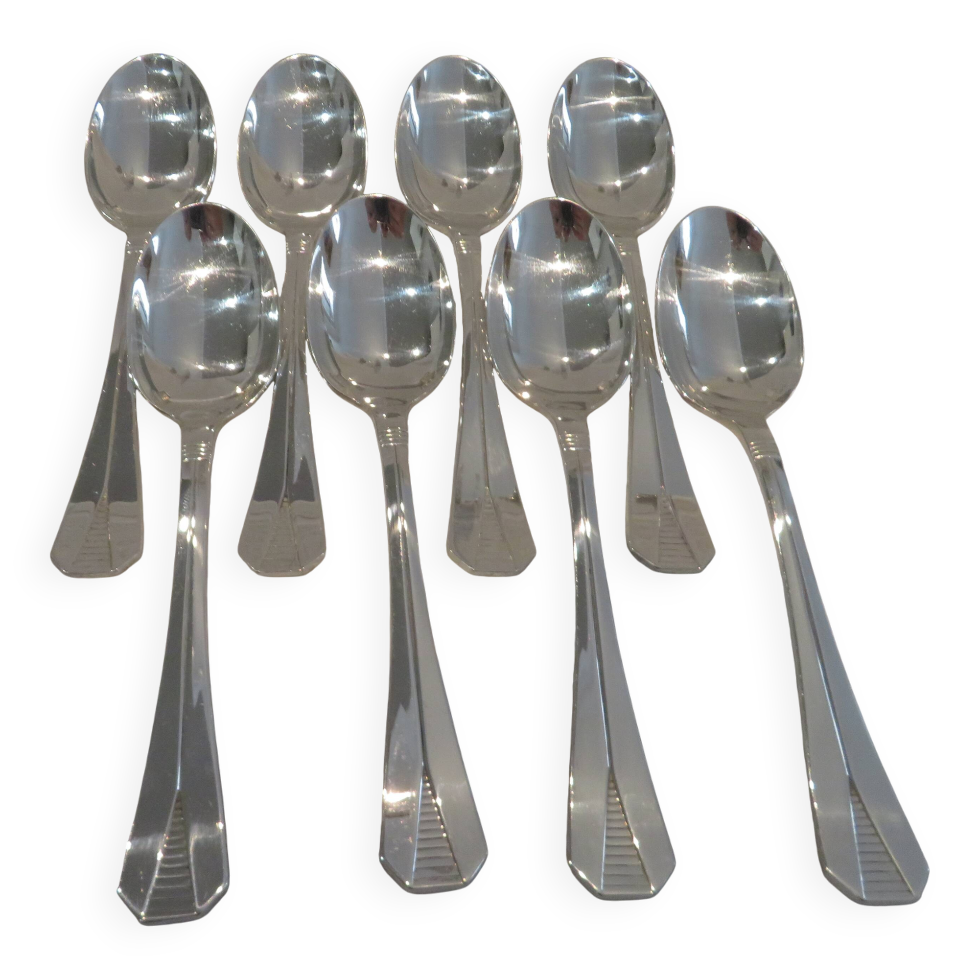 8 silver-plated teaspoons Christofle Atlantide 13.7cm