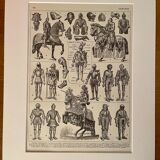 Lithograph on armor and knights - 1920