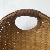 Woven rattan basket, storage or hanging basket