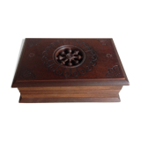 Old cigarette box in openwork varnished wood 30-40s