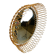 Vintage Bohemian golden sunburst mirror, 1960s