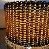 Vintage sisal / jonc de mer pendant light circa 1970's