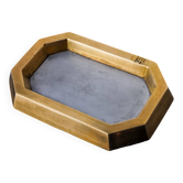 Brutalist ashtray by David Marshall, bronze and brass, Spain, 1970