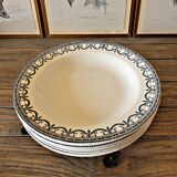 6 Salins ironstone plates, Guirlandes Louis XVI model