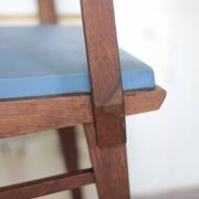 Pair of wooden bridge armchairs from the 1950s, vintage chairs.