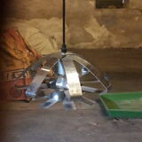 Chrome metal pendant lamp year 70