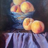 HST table "Still life with peaches" signed + frame