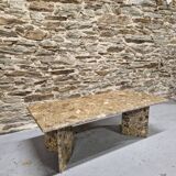 Table basse en pierre du Jura style marbre