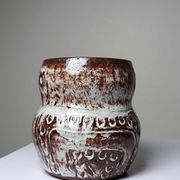 Vintage owl pot in glazed stoneware by Alain Granet, Vallauris 1960s-1970s.